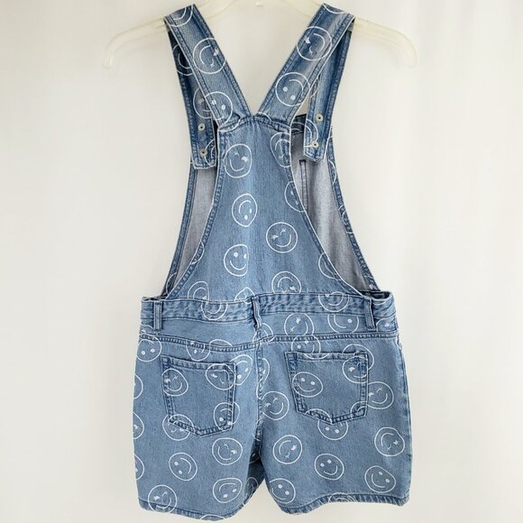 The Childrens Place Denim Overall Short Size 14 (XL) Blue Happy Face 100% Cotton - Picture 6 of 9